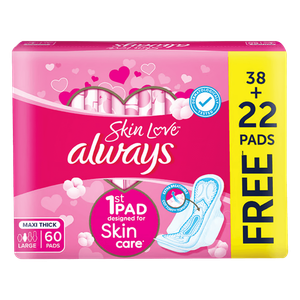 Always Skin Love Maxi Thick Large Pads With Wings