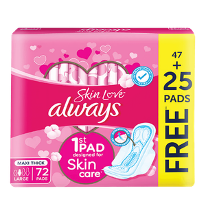 Always Skin Love Maxi Thick Large Pads With Wings