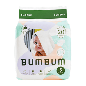 BumBum Size 5 Organic Bamboo Diapers - (12-18 kg)