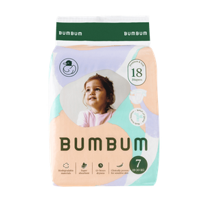 BumBum Size 7 Organic Bamboo Diapers - (19-30 kg)