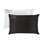 غطاء وسادة ساتان فاخر من ميسس دانييلا جورج - رمادي وأبيض