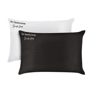 Mrs. Daniella George Luxury Satin Pillowcase - Grey & White