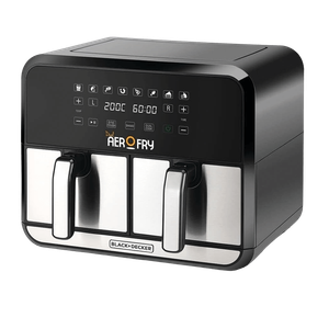 Black & Decker Rapid Hot Air Circulation Digital Dual Zone Air Fryer - 4 L + 4 L