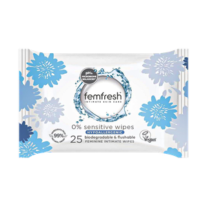 Femfresh Biodegradable & Flushable 0% Sensitive Wipes