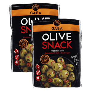Gaea Pitted Green Olives With Chilli & Black Pepper