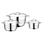 مجموعة طناجر طبخ ستانلس ستيل من أو إم إس