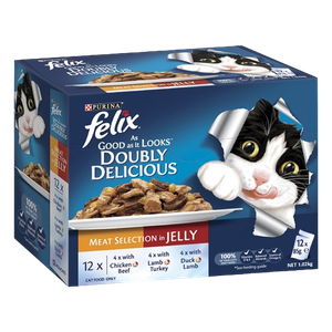 Felix Adult Doubly Delicious Meat Selection In Jelly Wet Cat Food