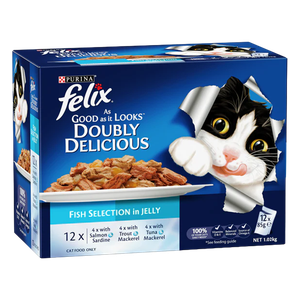 Felix Adult Doubly Delicious Fish Selection In Jelly Wet Cat Food