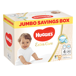 Huggies Extra Care Size 4 Jumbo Saving Box Diapers - (9-14 kg)