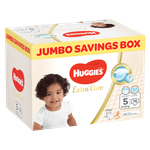 حفاضات العناية فائقة بحجم 5 في صندوق التوفير الجامبو من هجيز - (12-22 كجم)