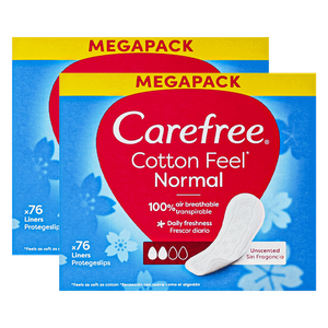 Carefree Cotton Feel Normal Perfume Free Pantyliners