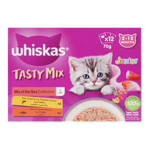 Whiskas Tasty Mix Mix Of The Sea Collection In Gravy Wet Junior Cat Food - 2-12 Months
