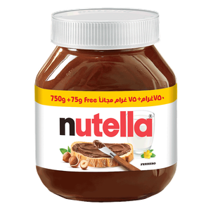 Nutella Ferrero Hazelnut Spread With Cocoa ( 750 gm + Free 75 gm )