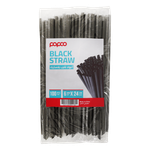Papco Plastic Black Straws