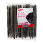Papco Plastic Black Straws