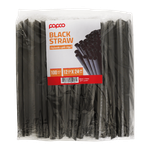 Papco Plastic Black Straws