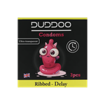 Duddoo Ultra-Transparent Ribbed Delay Condoms