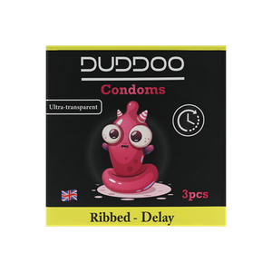 واقيات ذكرية مضلعة "تأخير" شفافة من دودو