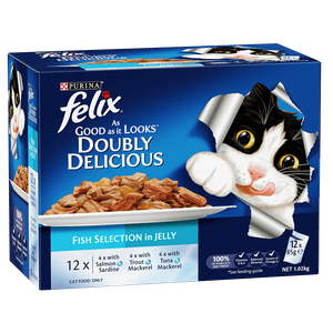Felix As Good As It Looks Doubly Delicious Meat Selection In Jelly Cat Food 