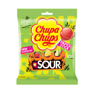 Chupa Chips Assorted Sour Flavoured Lollipops 
