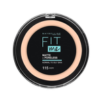 بودرة فيت مي مات + بورليس للبشرة العادية إلى الدهنية من ميبيلين- عاجي 115