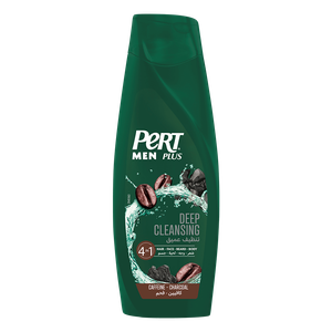Pert Men Plus Caffeine & Charcoal Deep Cleansing 4 In 1 (Hair - Face - Beard - Body) Shampoo