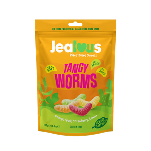Jealous Tangy Worms Orange, Apple, Strawberry, Lemon Plant Based Sweets