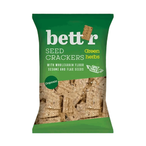 Bett'r Organic Wholegrain Crackers Green Herbs & Seeds With Coconut Oil