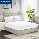 Cannon Twin Fitted Premium Cotton Bedsheet - White