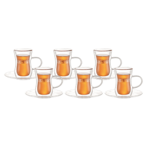 Aramoro Double Wall Glass Tea Cup Set