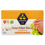 Alwazzan Black Pepper & Garlic Tuna Fillet Slices In Sunflower Oil