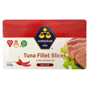 Alwazzan Chilli Tuna Fillet Slices In Sunflower Oil