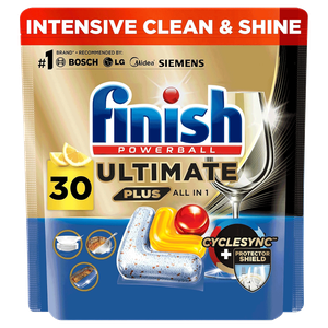 Finish Powerball Ultimate Plus Lemon All In 1 Dishwasher Capsules