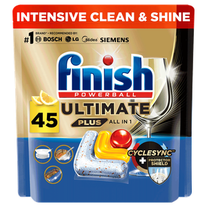 Finish Powerball Ultimate Plus Lemon All In 1 Dishwasher Capsules