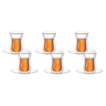 Aramoro Double Wall Glass Tea Cup Set
