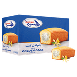 كيك ذهبي الفيصل محشو بكريمة الفانيليا