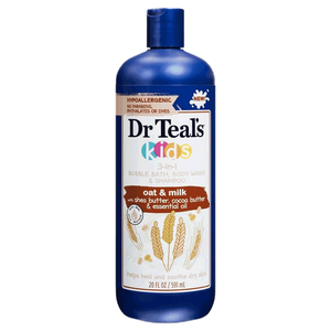 Dr Teal's Kids Oat & Milk 3-in-1 Bubble Bath, Body Wash & Shampoo