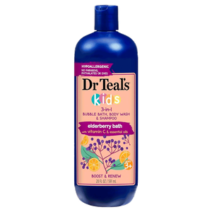 Dr Teal's Kids Elderberry & Vitamin C 3-in-1 Bubble Bath, Body Wash & Shampoo