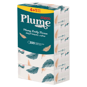 Papco Plume 2 Ply Facial Tissues Family Pack