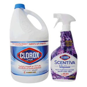 Clorox White Bleach & Clorox Scentiva Floral Multi-Surface Cleaner Bundle