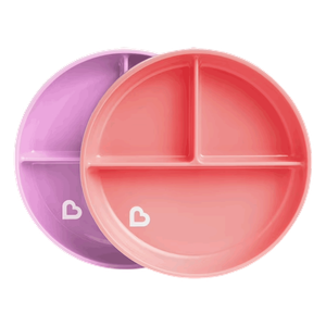 Munchkin Stay Put Suction Plates - Pink & Purple