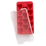 Brabantia Lekue Heart Shaped Ice Cube Tray With Lid Red