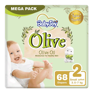 Babyjoy Small Diapers Mega Pack Olive Oil Size 2 - (3.5 - 7 kg)
