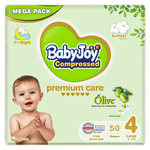 Babyjoy Large Diapers Mega Pack Olive Oil Size 4 - (10 - 18 kg)