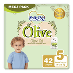 Babyjoy Extra Large Diapers Mega Pack Olive Oil Size 5 - (14 - 23 kg)