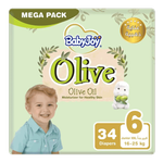 Babyjoy XXL Diapers Mega Pack Olive Oil Size 6 - (16 - 25 kg)