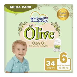 Babyjoy XXL Diapers Mega Pack Olive Oil Size 6 - (16 - 25 kg)