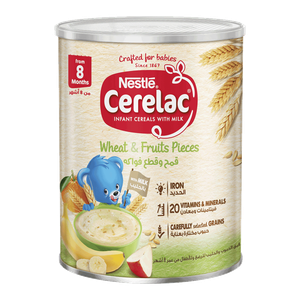 Nestle Cerelac Wheat & Fruits Pieces Cereal Tin
