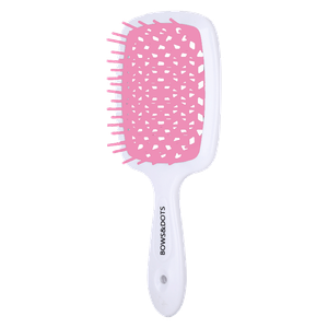 Bows & Dots Scalp Air Brush - White & Pink