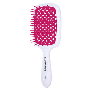Bows & Dots Scalp Air Brush - White & Purple